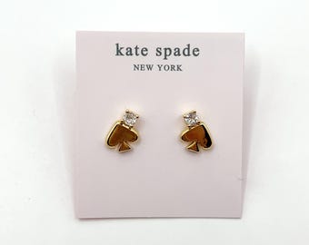 KS154-Kate Spade heart and crystal earrings