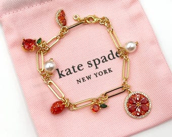 Ks514-kate Spade Grapefruit and Strawberry Bracelet - Etsy