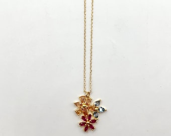 KS803-Kate Spade flowers necklace