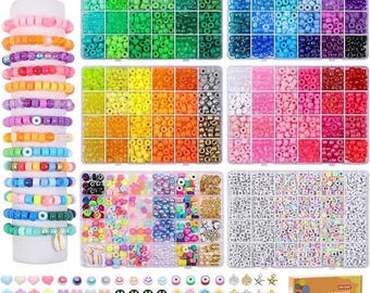 4000pcs Pony Beads Friendship Bracelet Making Kit, 96 Colors, Beads & Charms for Jewelry Crafts