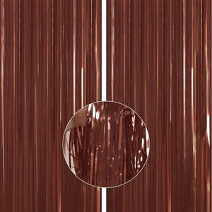 Foil Curtain 2 pcs, Metallic Brown Tinsel Curtains, Backdrop Curtain, Foil Fringe Curtains, String Curtain, Bday Decor, Party Backdrop