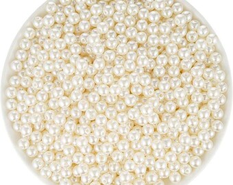 Ivory Acrylic Pearl Beads 8mm: DIY Jewelry Making Supplies (1,125pcs)