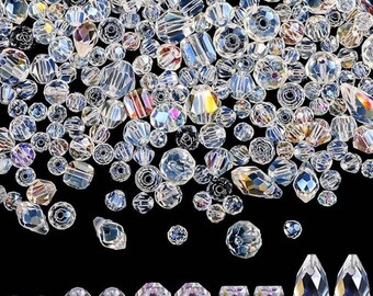 1280pcs Glass Beads Assorted Crystal Teardrop Rondelle Briolette DIY Jewelry Kit