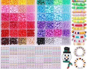 3050pcs Pony Beads Kit | 56 Colors 1000 Letters for DIY Bracelets & Jewelry Making