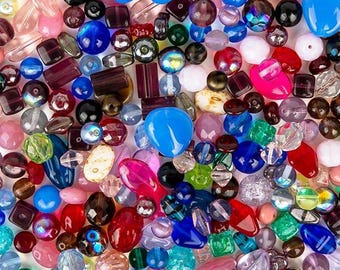 Assorted Glass Beads: Colorful Lampwork Crystal Mix (1lb)