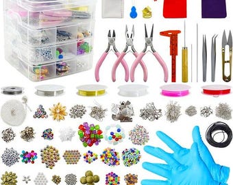 4-Layer Jewelry Making Kit – Tools, Charms, Beads & Wire for DIY Jewelry