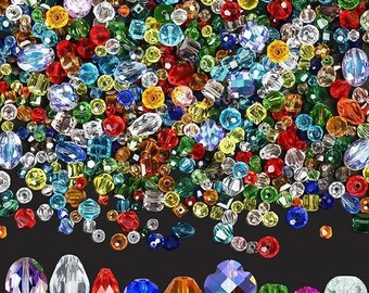 1400pcs Rainbow Crystal Glass Beads: DIY Jewelry Making Supplies