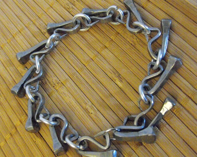 Horseshoe Nail Bracelet With Silver Wire Links Etsy