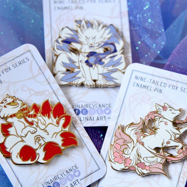 Kitsune, Hulijing, Gumiho - Nine-tailed Fox Original Enamel Pin