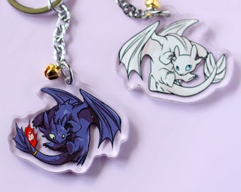 Toothless/ Light Fury - How to Train Your Dragon Phone Charm