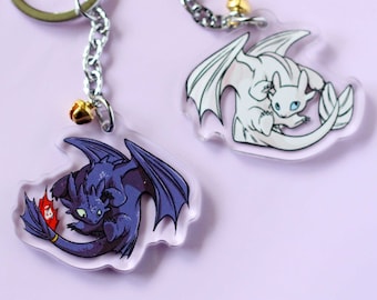 Toothless/ Light Fury - How to Train Your Dragon Phone Charm