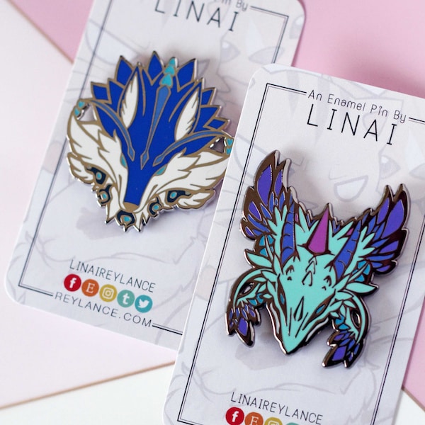 World Boss Andrius, Dvalin (Stormterror) - Genshin Impact Enamel Pins