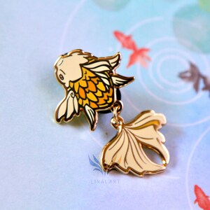Wiggly Goldfish - Original Enamel Pin - Etsy