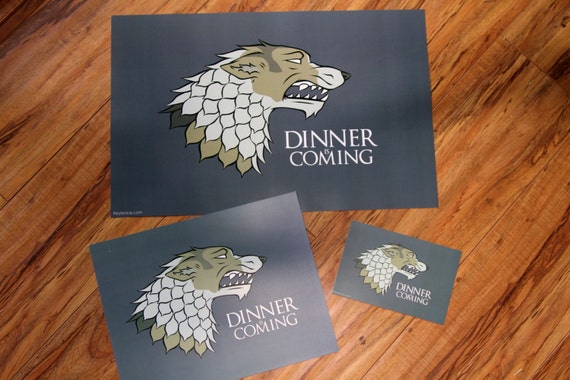 Dinner is Coming Game of Thrones inspired Stark sigil wooden spoon woodburnt by hand FREE SHIPPING