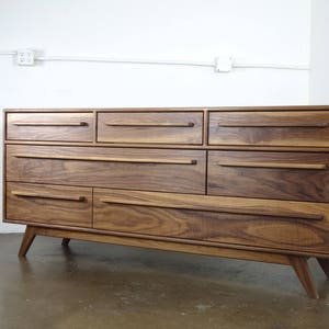 The JellyBean is a inspired mid century modern dresser in walnut image 5