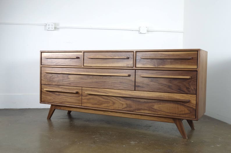 The JellyBean is a inspired mid century modern dresser in walnut image 5