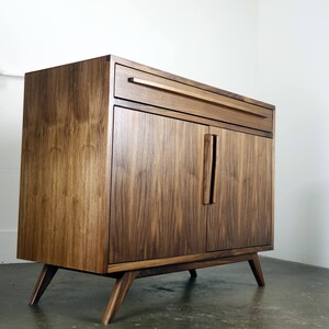 The Brick is a mid-century modern credenza, TV stand, mcm, modern, minimal, record player image 3