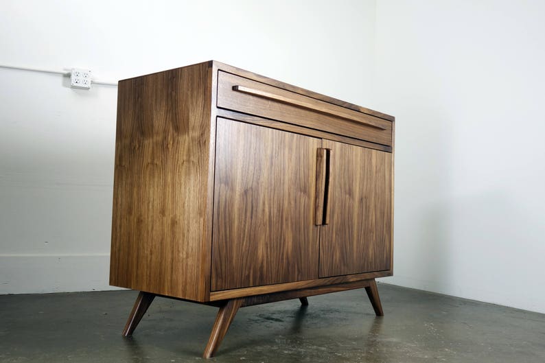 The Brick is a mid-century modern credenza, TV stand, mcm, modern, minimal, record player image 3
