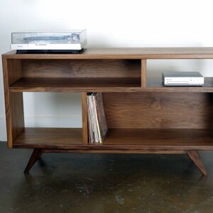 The A Bomb is a mid century modern console designed for records, turntable, and audio equipment. image 3