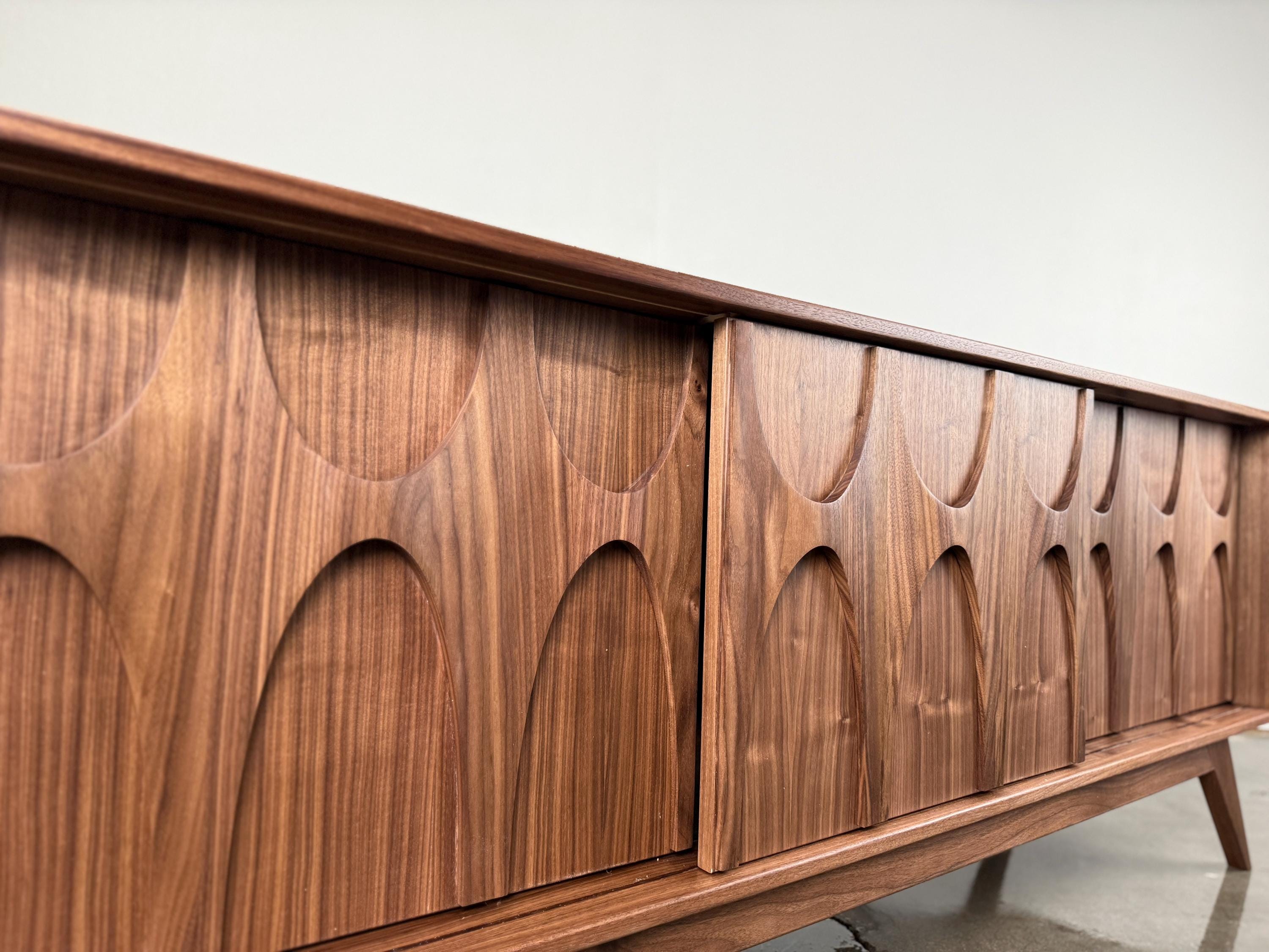 mid century modern dressoir Wovent 1520mm Mid-Century Modern Walnut Sideboard Wood Kitchen Buffet with StorageHomary
