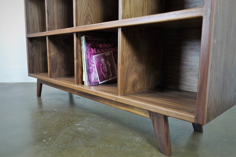 The StudioK is a mid-century modern stereo console for a record player and record storage