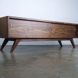 Walnut TV Stand - MCM Media Console - Mid Century Modern Credenza - Handmade Media Cabinet - Walnut MCM Media Stand - &quot;G2&quot; Stereo Console