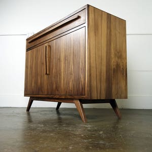 The Brick is a mid-century modern credenza, TV stand, mcm, modern, minimal, record player image 1