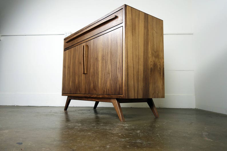 The Brick is a mid-century modern credenza, TV stand, mcm, modern, minimal, record player image 1