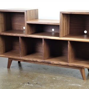 Mid-century modern stereo console for a record player and record storage. The Cloud9 image 4