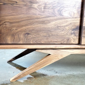 The Sonic is a mid century styled TV console, credenza, TV stand, mcm, modern, minimal, record player image 6