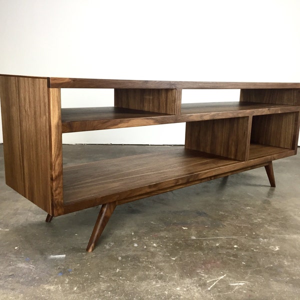 Mcm Handmade TV Console - MidCentury Modern - Handmade Media Console - TV Console Furniture - Wood TV Stand Cabinet - "Bacon" Media Console