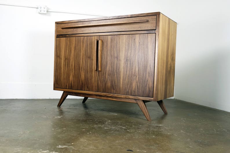 The Brick is a mid-century modern credenza, TV stand, mcm, modern, minimal, record player image 2