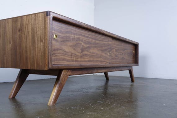 Credenza, Vinyl Storage, Tv Stand, Mid-century, Media Cabinet, Record  Player Stand, Media Console, Midcentury Modern, Walnut, Sideboard 