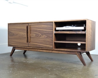The "Golden Girl" Mid century modern TV console, record player pull out