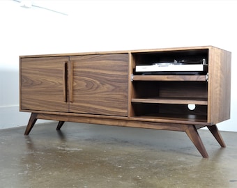 The "Golden Girl" Mid century modern TV console, record player pull out