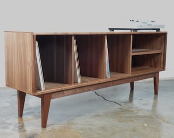 READY TO SHIP! The 'Jelly" is a mid-century modern record console, record storage.