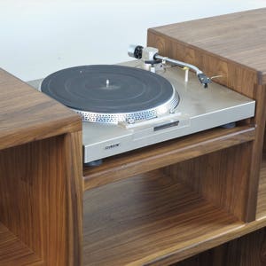 Mid-century modern stereo console for a record player and record storage. The Cloud9 image 6