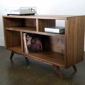 The A Bomb is a mid century modern console designed for records, turntable, and audio equipment. image 5