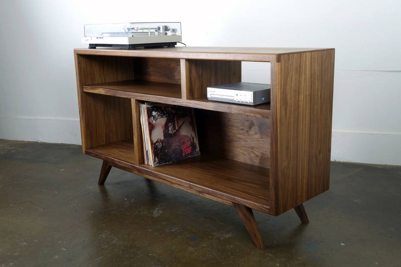 The A Bomb is a mid century modern console designed for records, turntable, and audio equipment. image 5