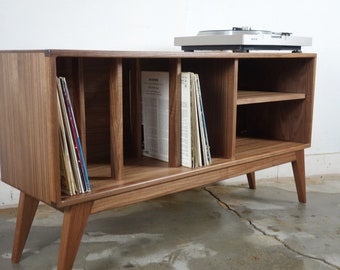 The "K blast" is a mid century modern record console, record storage. Ready to ship