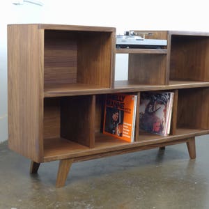 Mid-century modern stereo console for a record player and record storage. The Cloud9 image 3