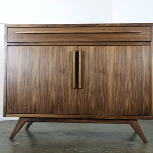 The Brick is a mid-century modern credenza, TV stand, mcm, modern, minimal, record player image 4