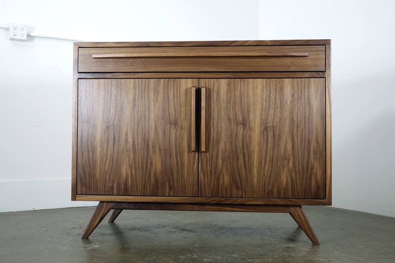 The Brick is a mid-century modern credenza, TV stand, mcm, modern, minimal, record player image 4