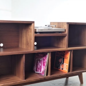 Mid-century modern stereo console for a record player and record storage. The Cloud9 image 8