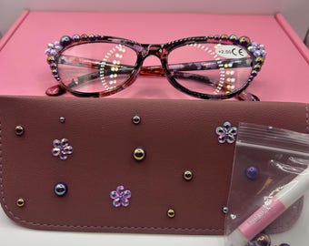 reading glasses with matching case +2.50
