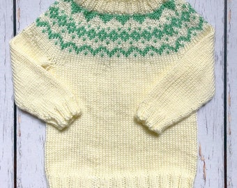 Baby Nordic Sweater, Gender Neutral Baby Clothes, Cream Baby Sweater, Norwegian Baby Sweater, Baby Shower