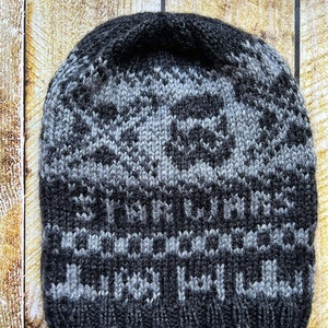 Star Wars Slouchy Hat, Grey and Black Hat, Winter Childrens Hat image 2