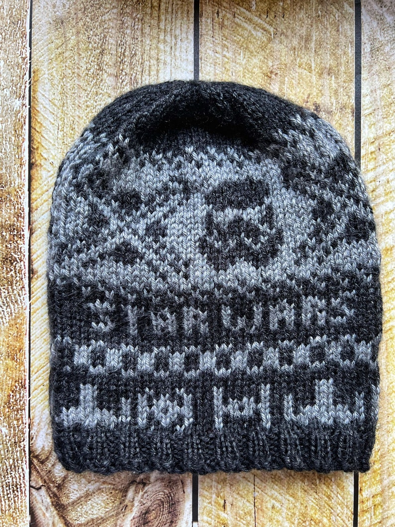 Star Wars Slouchy Hat, Grey and Black Hat, Winter Childrens Hat image 2