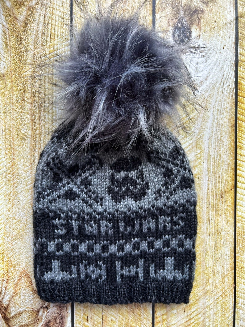 Star Wars Slouchy Hat, Grey and Black Hat, Winter Childrens Hat image 1