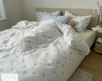 Retro Floral Pure Cotton Bedding Set | INS Style Cozy Four Piece Quilt Cover